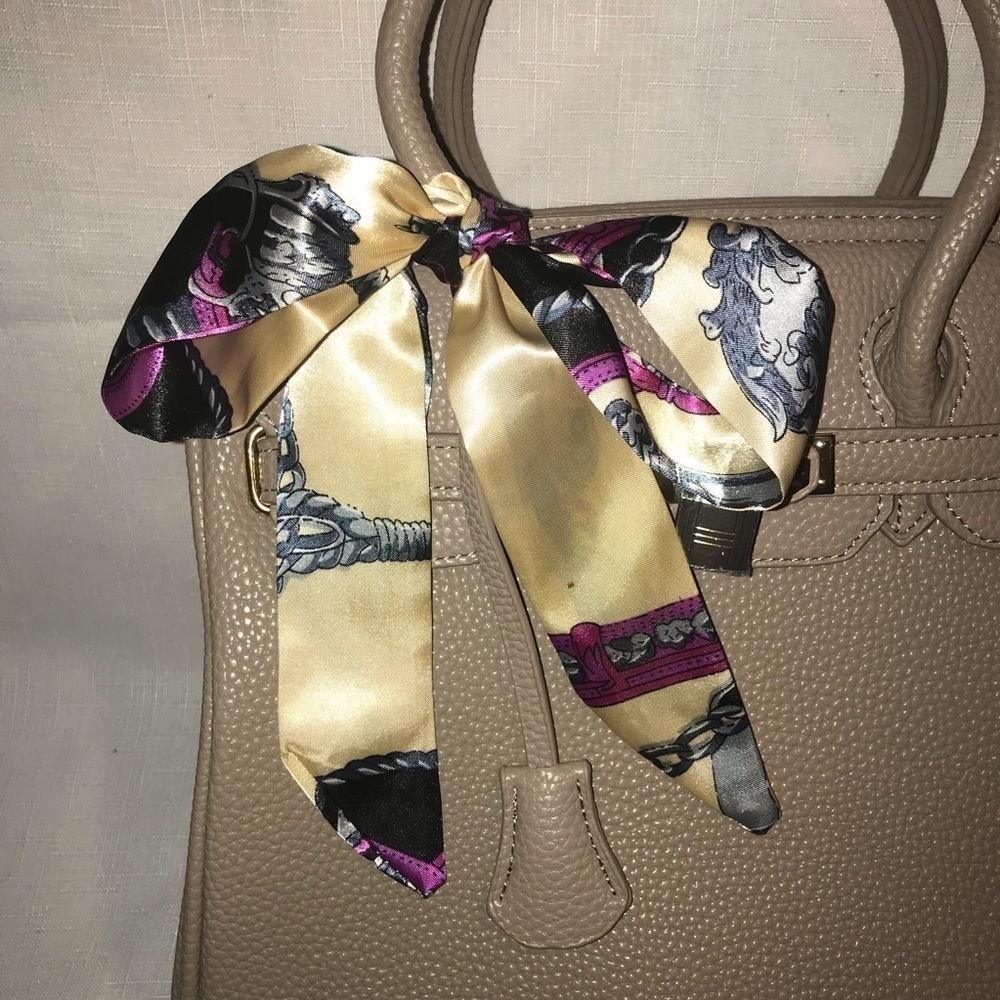 Twilly Silk Handbag Headband Neck Tie Scarf